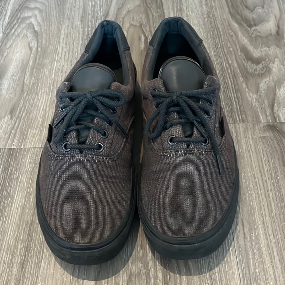 Grey and Black Denim Vans Size 10 1/2